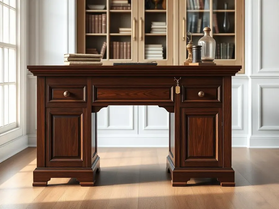 Dutch colonial executive office desk wood design