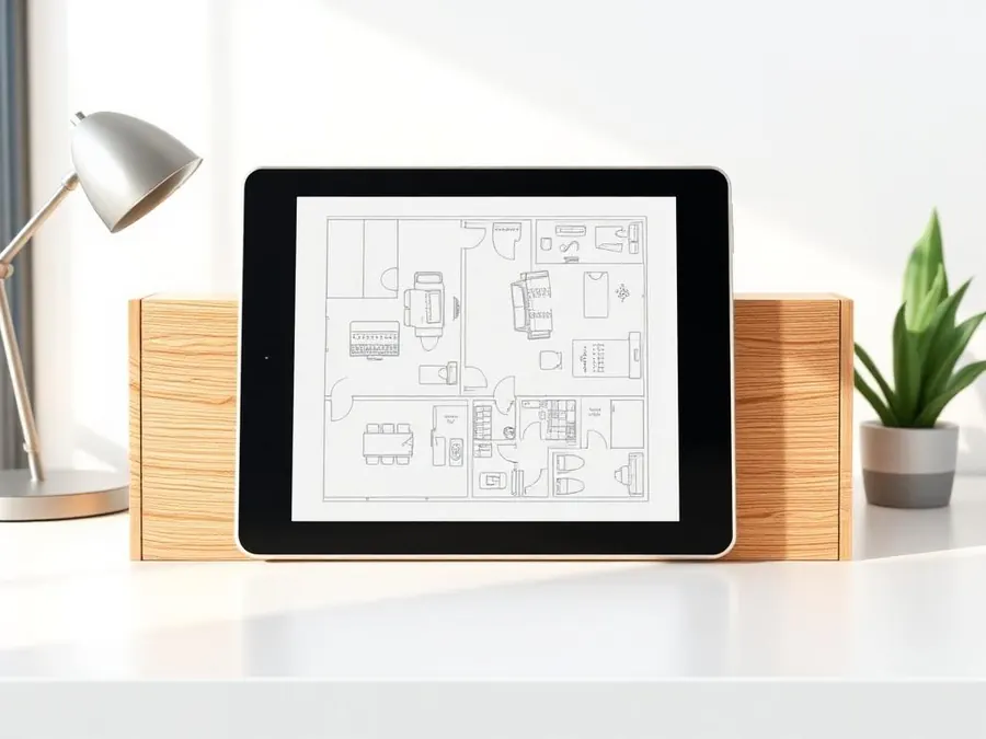 Easy read executive desk wood design optimized for tablet