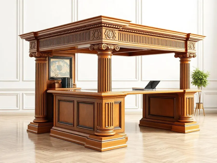 Roman style executive office desk wood plans