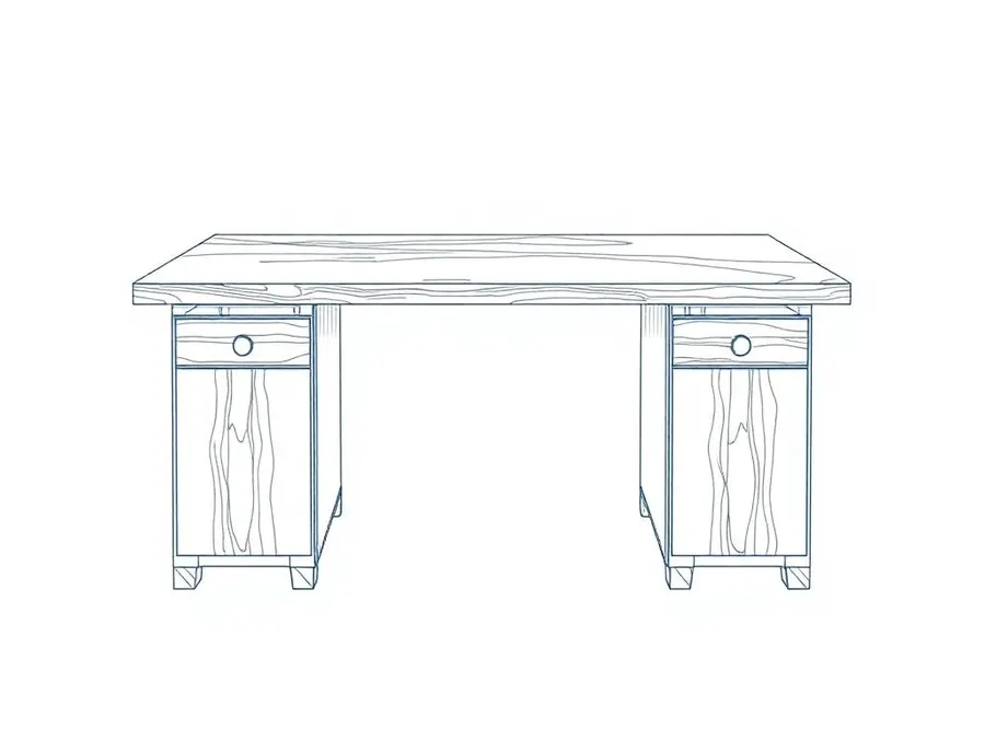 Student friendly executive desk wood blueprints on mobile